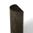 Halbholz Halbriegel gefräst, kesseldruckimprägniert schwarz, stehend mit halbrundem Querschnitt, Freisteller