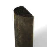 Halbholz Halbriegel gefräst, kesseldruckimprägniert schwarz, stehend mit halbrundem Querschnitt, Freisteller
