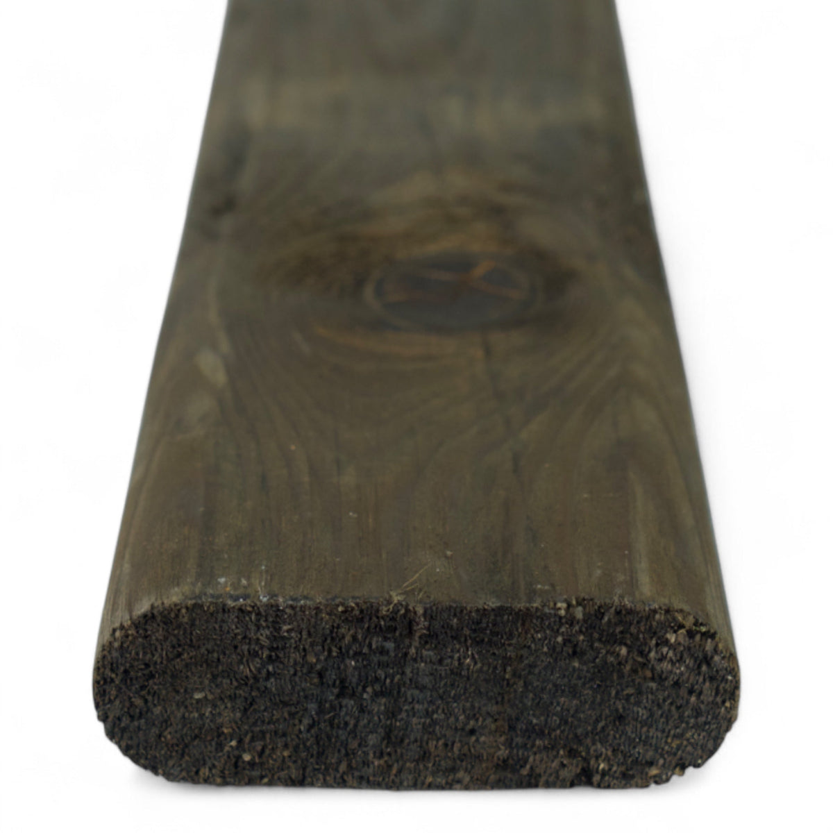Querriegel gefräst kesseldruckimprägniert schwarz 40 x 116 mm aus Nadelholz mit abgerundeten Kanten