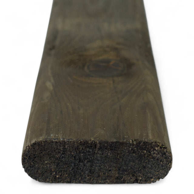 Querriegel gefräst kesseldruckimprägniert schwarz 40 x 116 mm aus Nadelholz mit abgerundeten Kanten