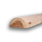 Halbholz Halbriegel liegend mit gewölbter Oberseite und Jahresringen an der Stirnseite